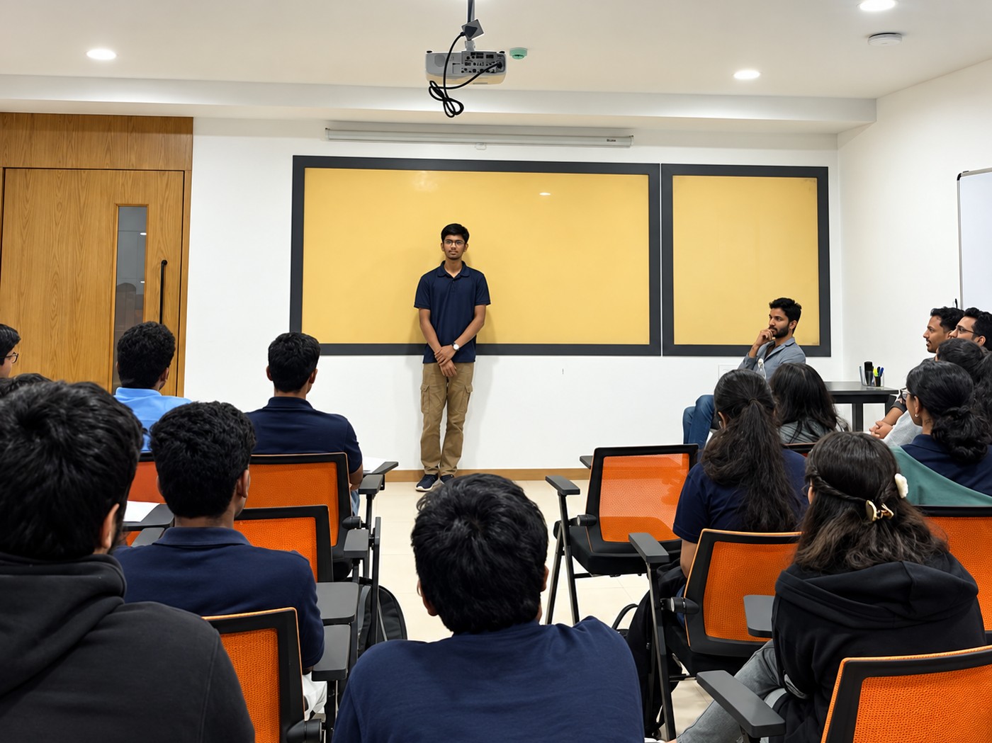 An Aurelius student presenting